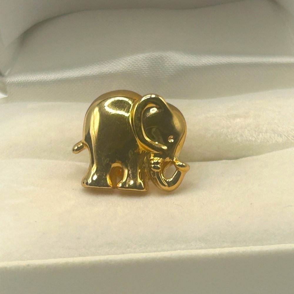Vintage Gold Elephant Pin Brooch Jewelry Unisex - Picture 5 of 6